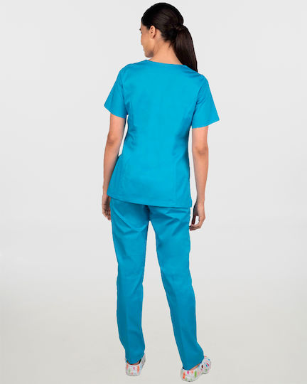 Ayo Nami Femei Set Pantaloni și Bluza Medicală Albastru din Bumbac și Poliester