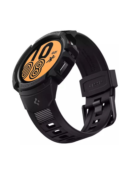 Spigen Rugged Armor Pro Carcasă de Silicon în culoarea Negru pentru Galaxy Watch 4 44mm