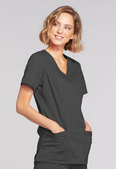 Cherokee 4728 Women's Medical Blouse Gray