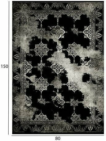 HomeMarkt Josiane Χαλί Ορθογώνιο με Κρόσια Μαύρο 80x150cm
