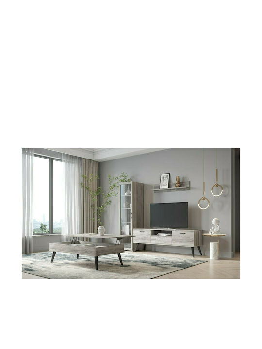 Unitate TV pentru sufragerie Νο 55 Scrumieră cu vitrină L195xA45xÎ180buc