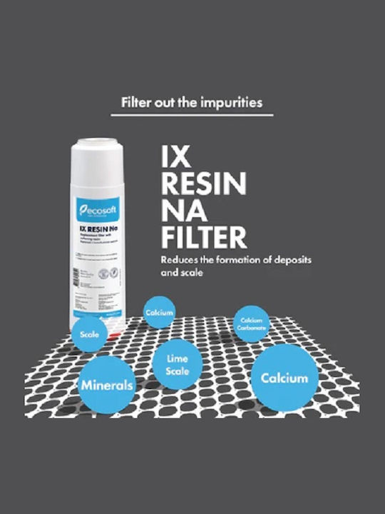 Ecosoft Ανταλλακτικό Φίλτρο Νερού Άνω και Κάτω Πάγκου από Ρητίνη 10" IX Resin Na 5 μm