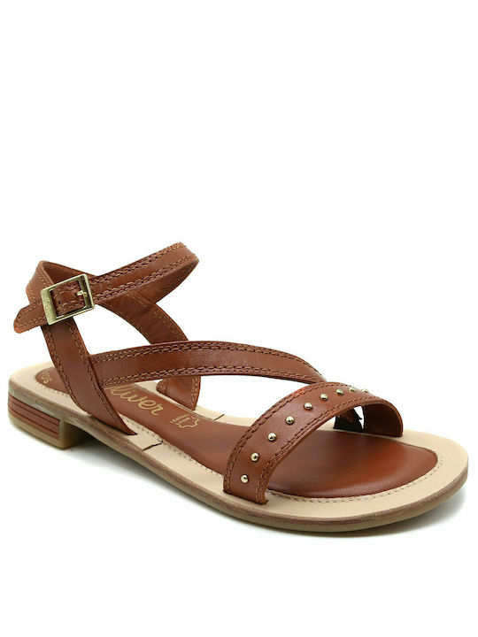 S.Oliver Damen Flache Sandalen mit Riemen Cognac