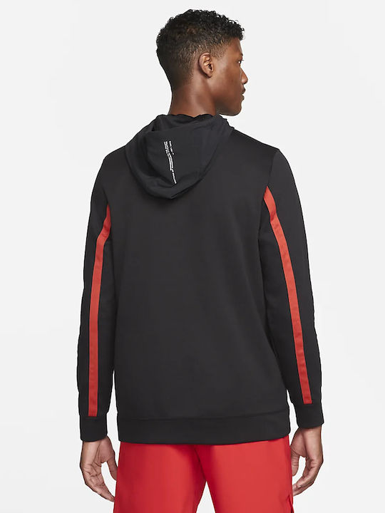 Nike Herren Sweatshirt Dri-Fit mit Kapuze Black/Cinnabar