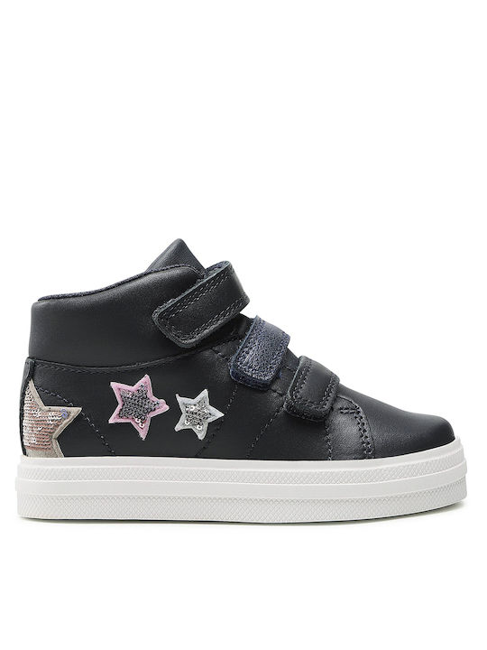 Clarks Παιδικά Sneakers High Nova Fun Ανατομικά με Σκρατς για Κορίτσι Navy Μπλε