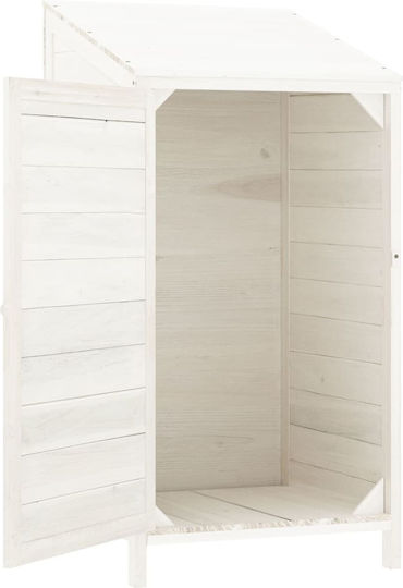 Wooden Garden Shed White 0.55x0.52x1.12m