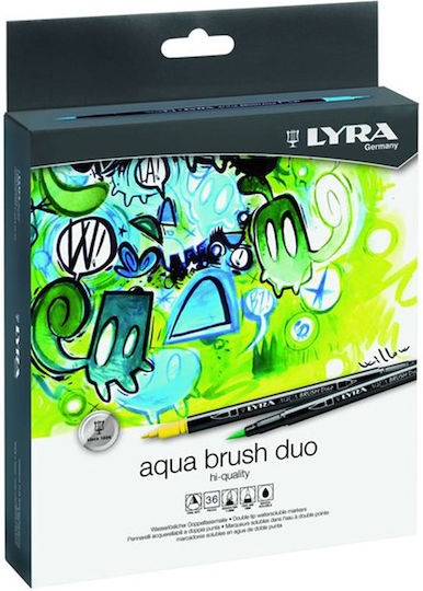 Lyra Aqua Brush Duo Маркери за Рисуване 5мм Многоцветен 12бр