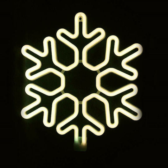 Aca Christmas Plastic Rope Light in Shape Flake White 40x40x40cm Snowflake