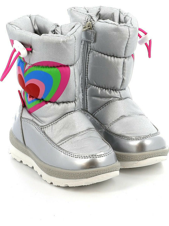 Anatomical Kids Snow Boots with Zipper Silver