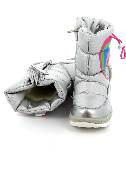 Anatomical Kids Snow Boots with Zipper Silver