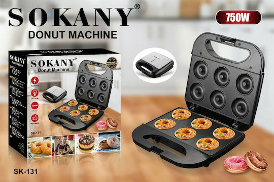 Sokany SK-131 Машина за Donuts с 6 Места 750W Сребрист