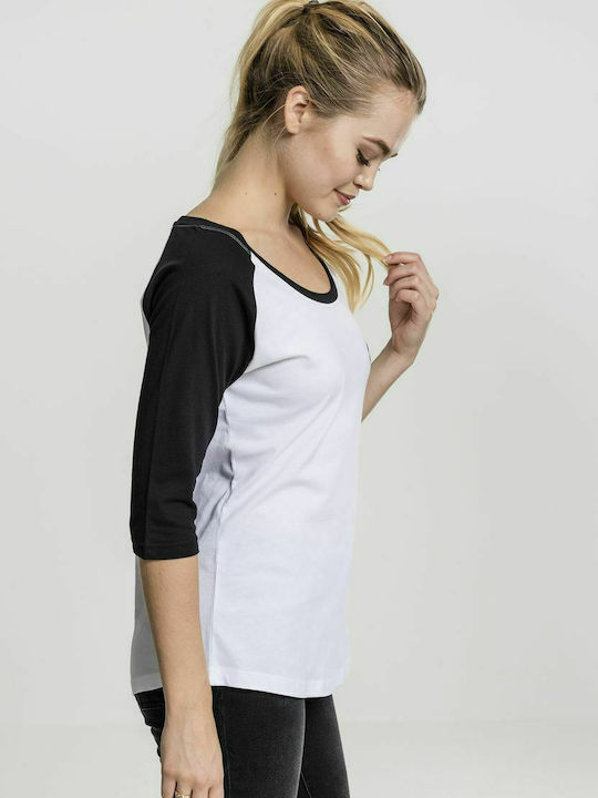 Damen T-Shirt Weiß/Schwarz