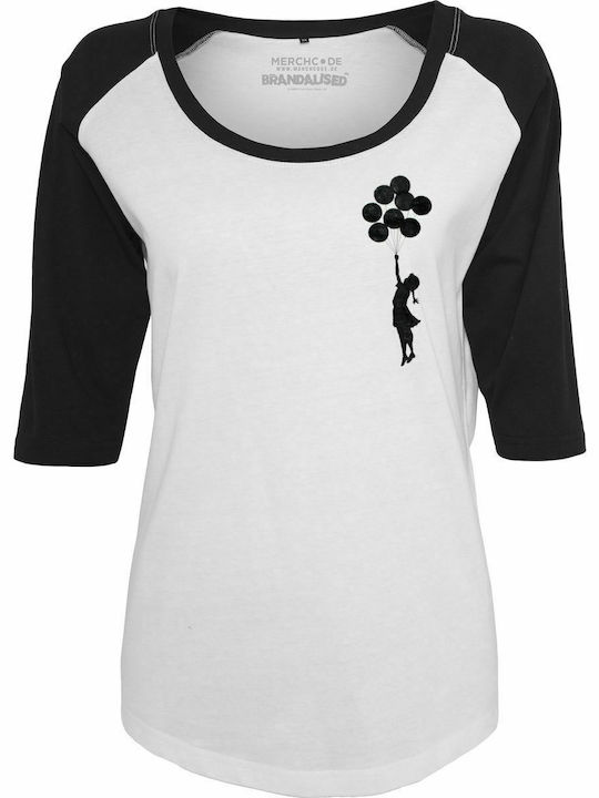Damen T-Shirt Weiß/Schwarz