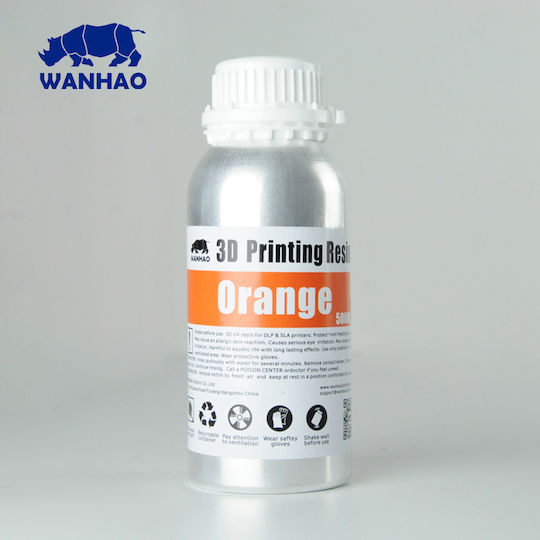 Wanhao Standard Resin για 3D Printer Πορτοκαλί 500ml (0401227)