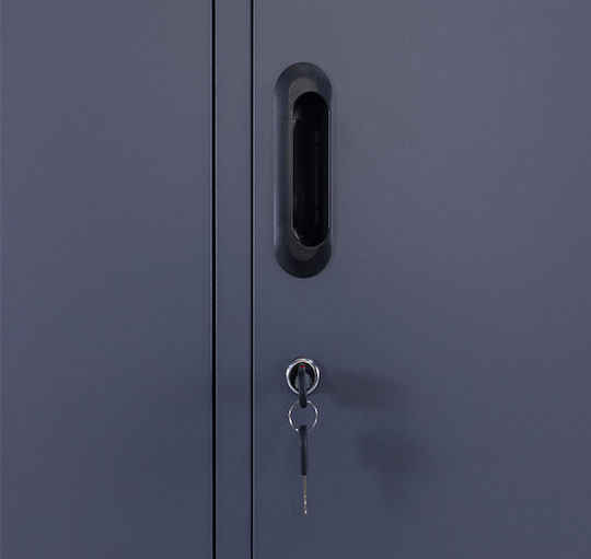 Steelen Metallic Locker with 6 Cabinets Anthracite Matte Without Legs 90x45x180cm