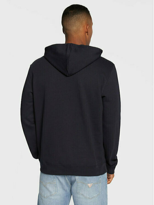 Guess Men's Sweatshirt with Hood and Pockets Navy Blue