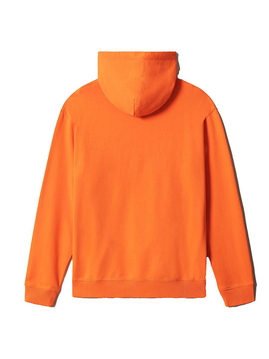 Napapijri Men's Sweatshirt with Hood & Pockets Orange