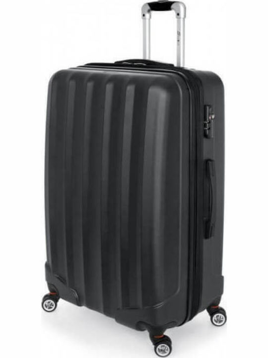 Stelxis ST505 Cabin Hard Suitcase Black with 4 Wheels Height 55cm