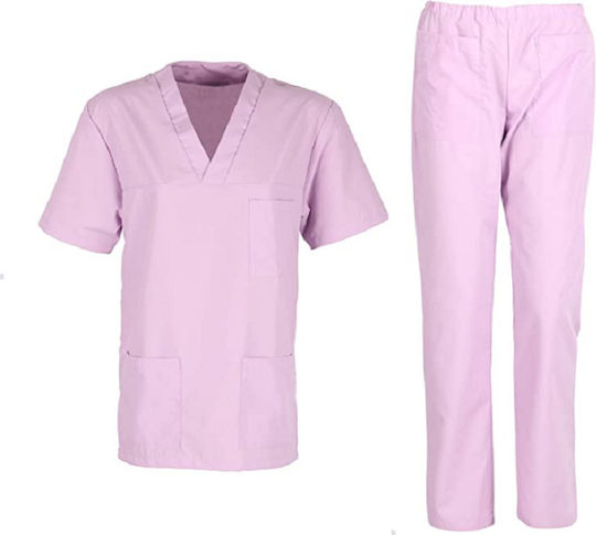 Be Unique M3 Unisex Lilac Pants & Blouse Set Cotton and Polyester