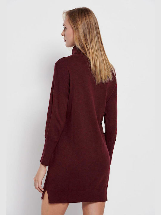 Funky Buddha Mini Dress Turtleneck Cherry