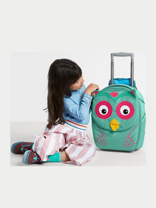 Affenzahn Owl Kids Cabin Fabric Suitcase Light Blue with 2 Wheels Height 31cm