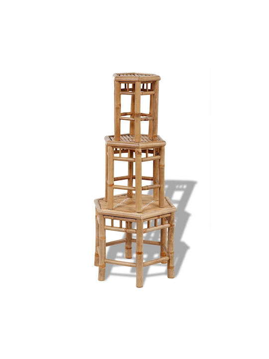 Hölzernes Gartenhocker Exterieur 3Stücke 50x43x40cm