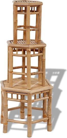 Дървена Градинска Табуретка За Външна Употреба 3 Бройки 50x43x40см