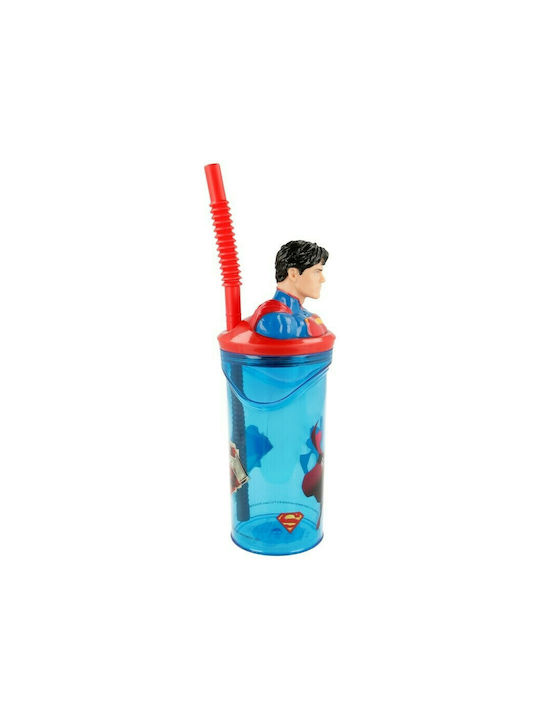 Stor Superman Pahar pentru apa din Plastic cu pai 360ml