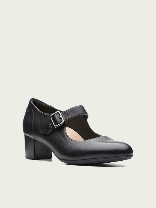 Clarks Black Heels with Strap