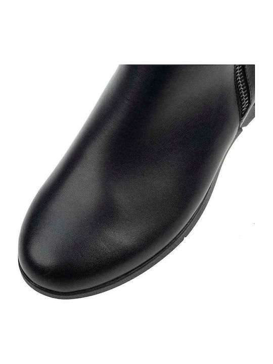 Ghete dama de piele cu Platformă Negru