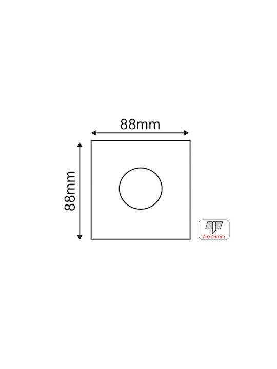 Aca Νο619 Τετράγωνο Μεταλλικό Πλαίσιο για Σποτ GU10 σε Λευκό χρώμα 8.8x8.8cm
