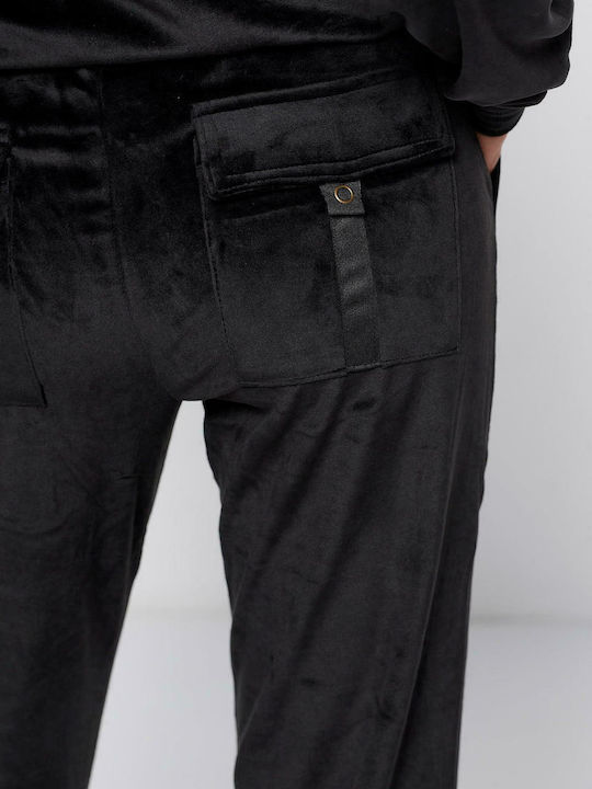 Jogginghose Samt Schwarz