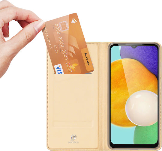 Dux Ducis Skin Pro Книга Изкуствена кожа Златист (Galaxy A13 5G)