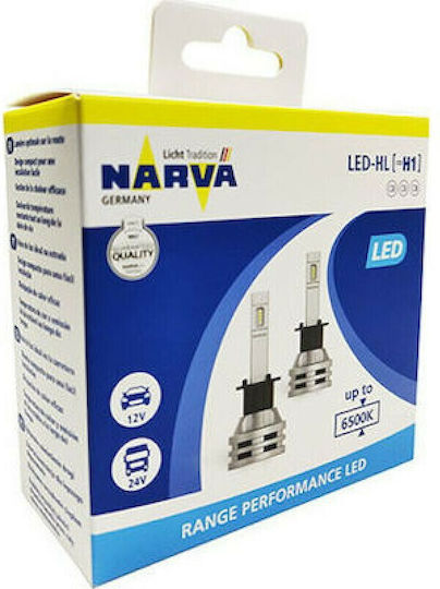 Narva Λάμπες Αυτοκινήτου H1 LED 6500K Ψυχρό Λευκό 12-24V 19W 2τμχ