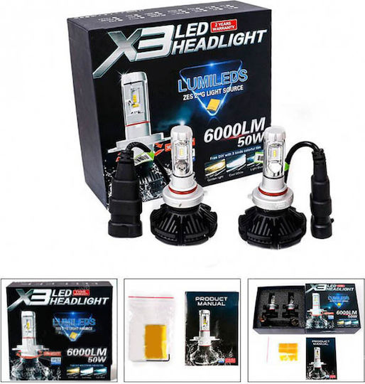 Auto Gs Λάμπες Αυτοκινήτου H4 LED 50W 2τμχ