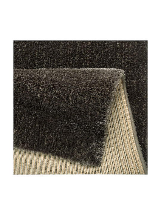 Oxford Home Teppich Rechteckig Zottelig Synthetisch,Polyester/Cotton/Leather Dark Brown