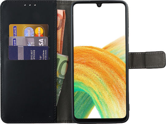 Volte-Tel Allure Magnet Buchen Sie Synthetisches Leder Schwarz (Galaxy A33 5G)