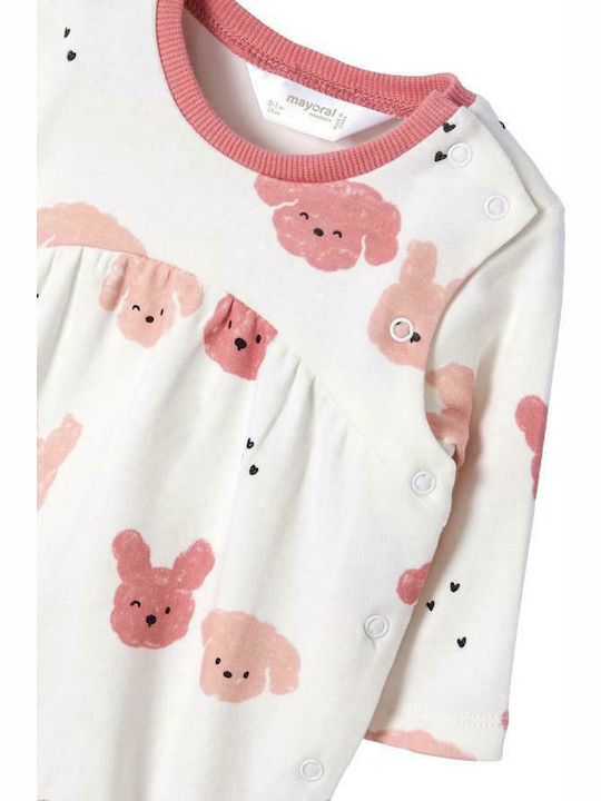 Mayoral Ecofriends Baby Bodysuit Set Long-Sleeved with Accessories Pink 3pcs
