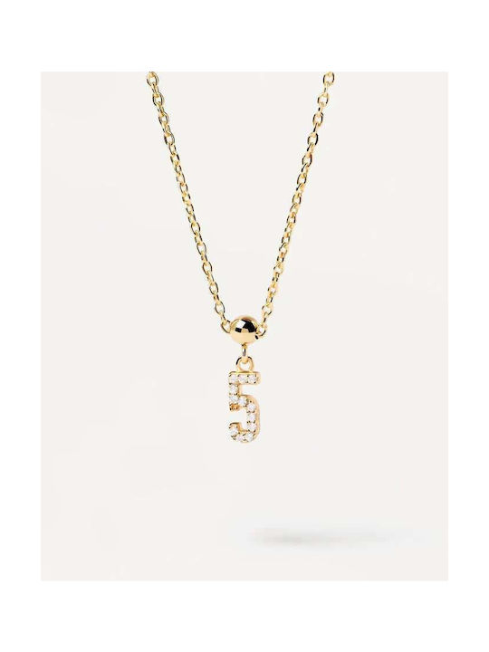 P D Paola Necklace from Gold Plated Silver with Zircon