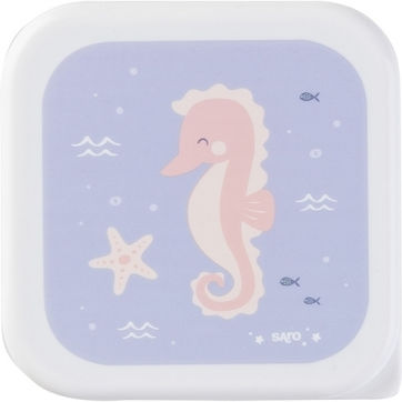 Saro Sea Friends Plastic Kids' Lunch Set Purple