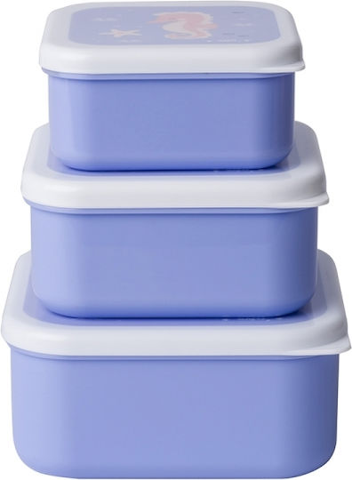 Saro Sea Friends Plastic Kids' Lunch Set Purple