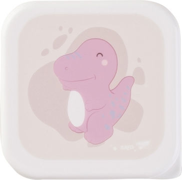 Saro Happy Dinos Πλαστικό Παιδικό Σετ Φαγητού Πορτοκαλί
