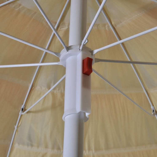 Professioneller Rundschreiben Geflecht Metall Hawaii Beiges Sonnenschirm Φ1.8m
