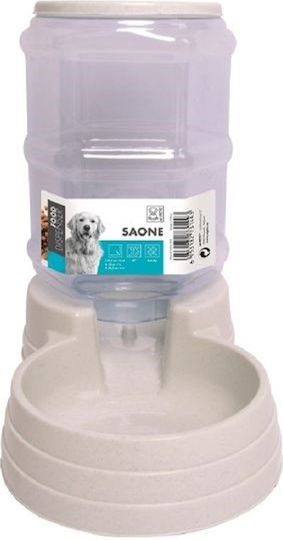 M-Pets Saone Αυτόματo Πλαστικό Μπολ με Δοχείο Νερού για Σκύλο & Γάτα 11lt σε Λευκό Χρώμα
