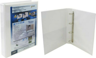 Clipboard with 4 Rings for Paper A4 White 1pcs