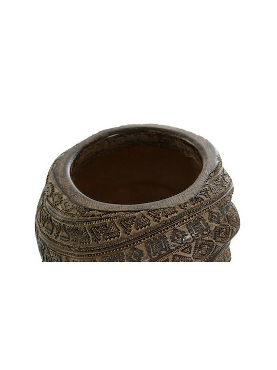 DKD Home Decor Κασπώ Πολυρητίνη Καφέ 13.5x15.5x25.5εκ. Αφρικάνα