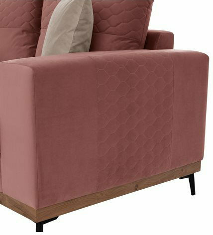 Portofino Colțar Canapea cu Unghi Reversibil Roz 240x165x92cm