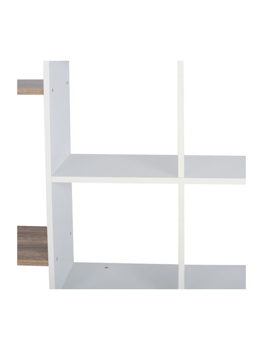 Bookcase Brody Natural - White 136x22x136cm