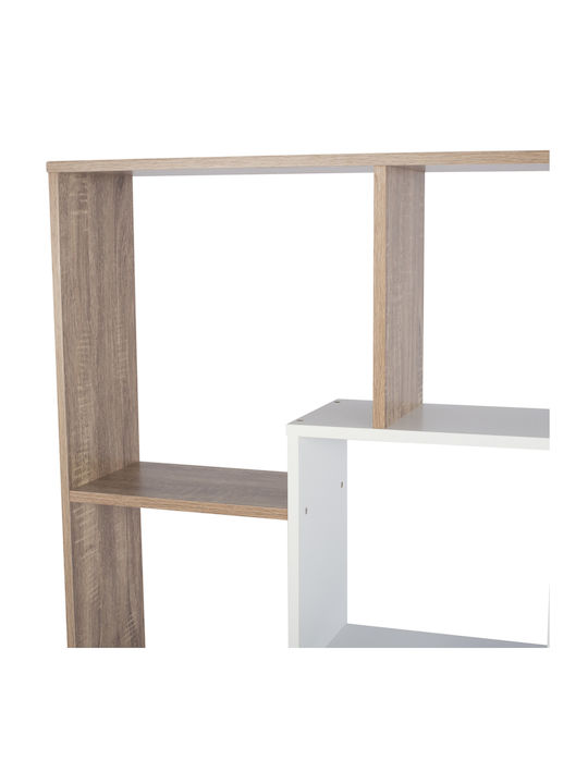 Bookcase Brody Natural - White 136x22x136cm