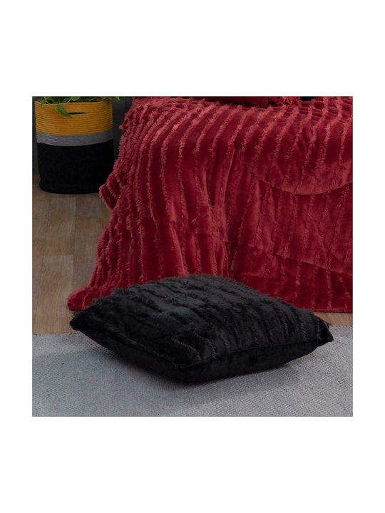 Palamaiki Διακοσμητική Μαξιλαροθήκη Gwen Fleece Black 50x50εκ.